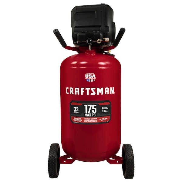 33-Gallon Portable 175 Psi Vertical Air Compressor